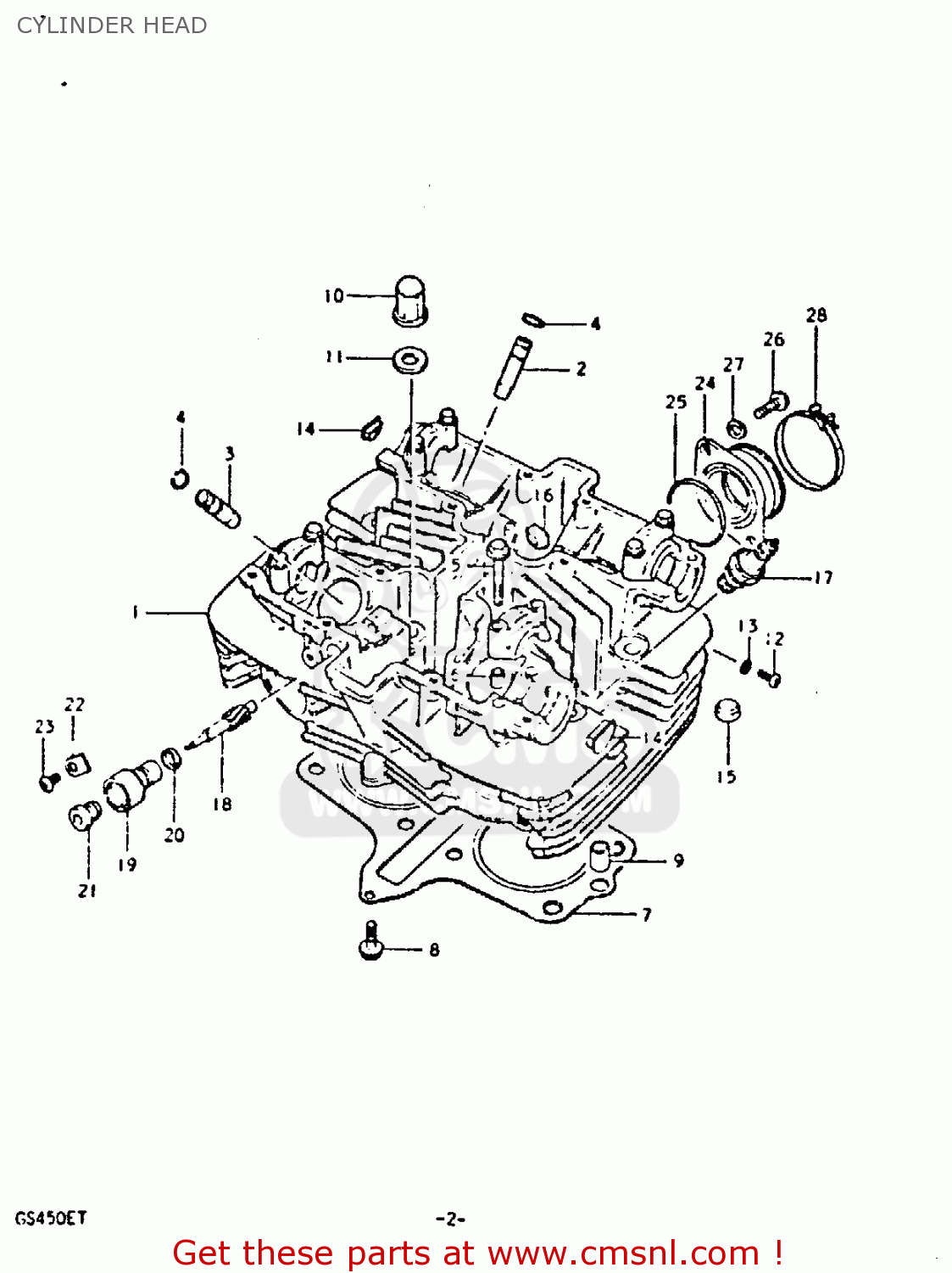 CYLINDER HEAD GS450E 1980 (T) (E01 E02 E04 E17 E18 E21 E22 E24 E25 E34 E39)