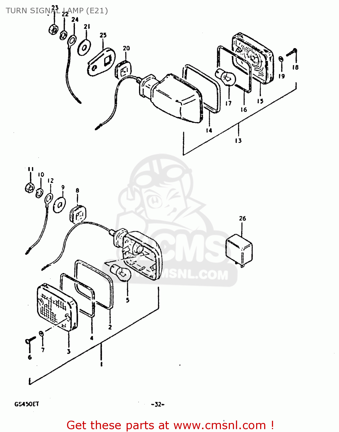 TURN SIGNAL LAMP (E21) GS450E 1980 (T) (E01 E02 E04 E17 E18 E21 E22 E24 E25 E34 E39)