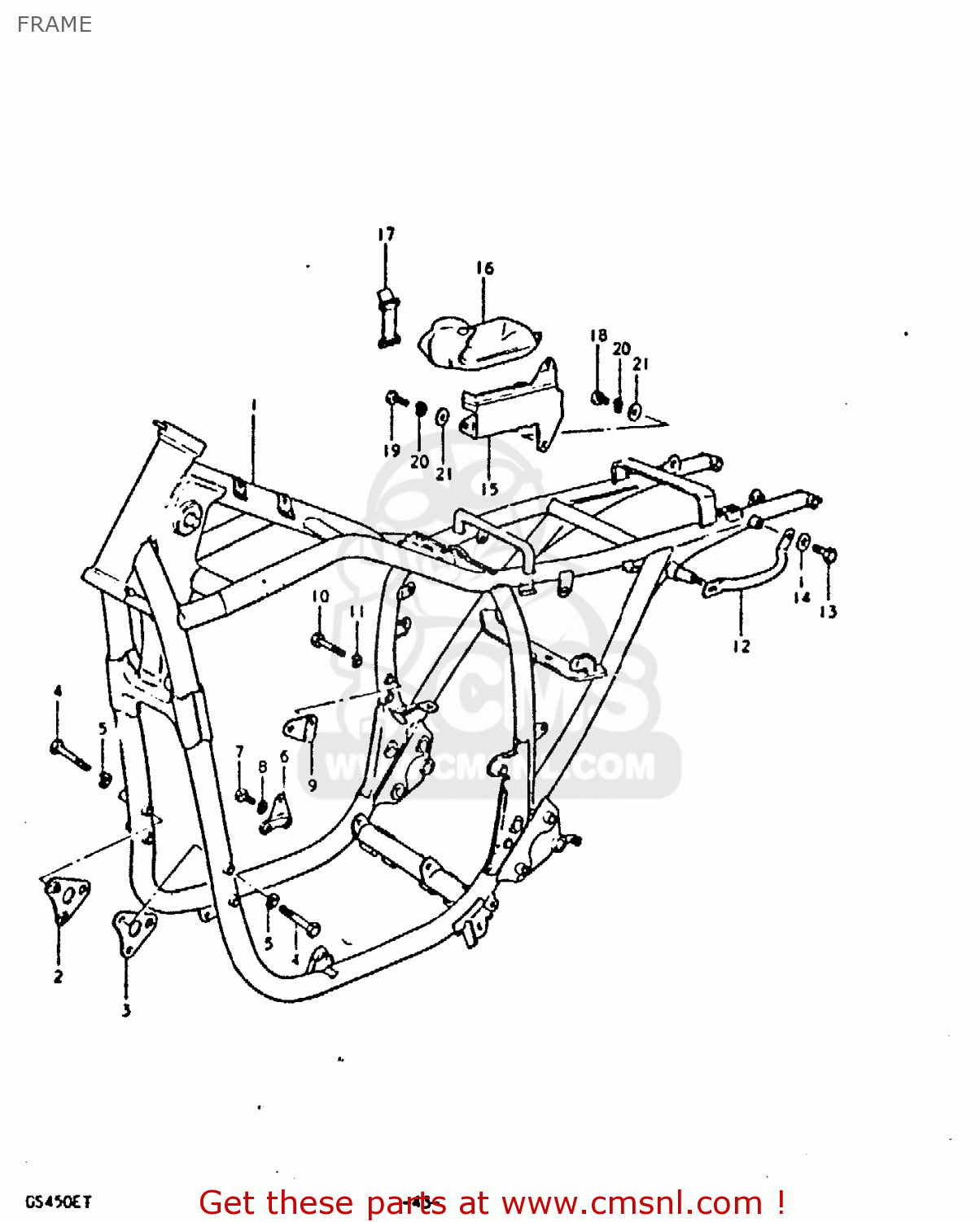FRAME GS450E 1980 (T) (E01 E02 E04 E17 E18 E21 E22 E24 E25 E34 E39)