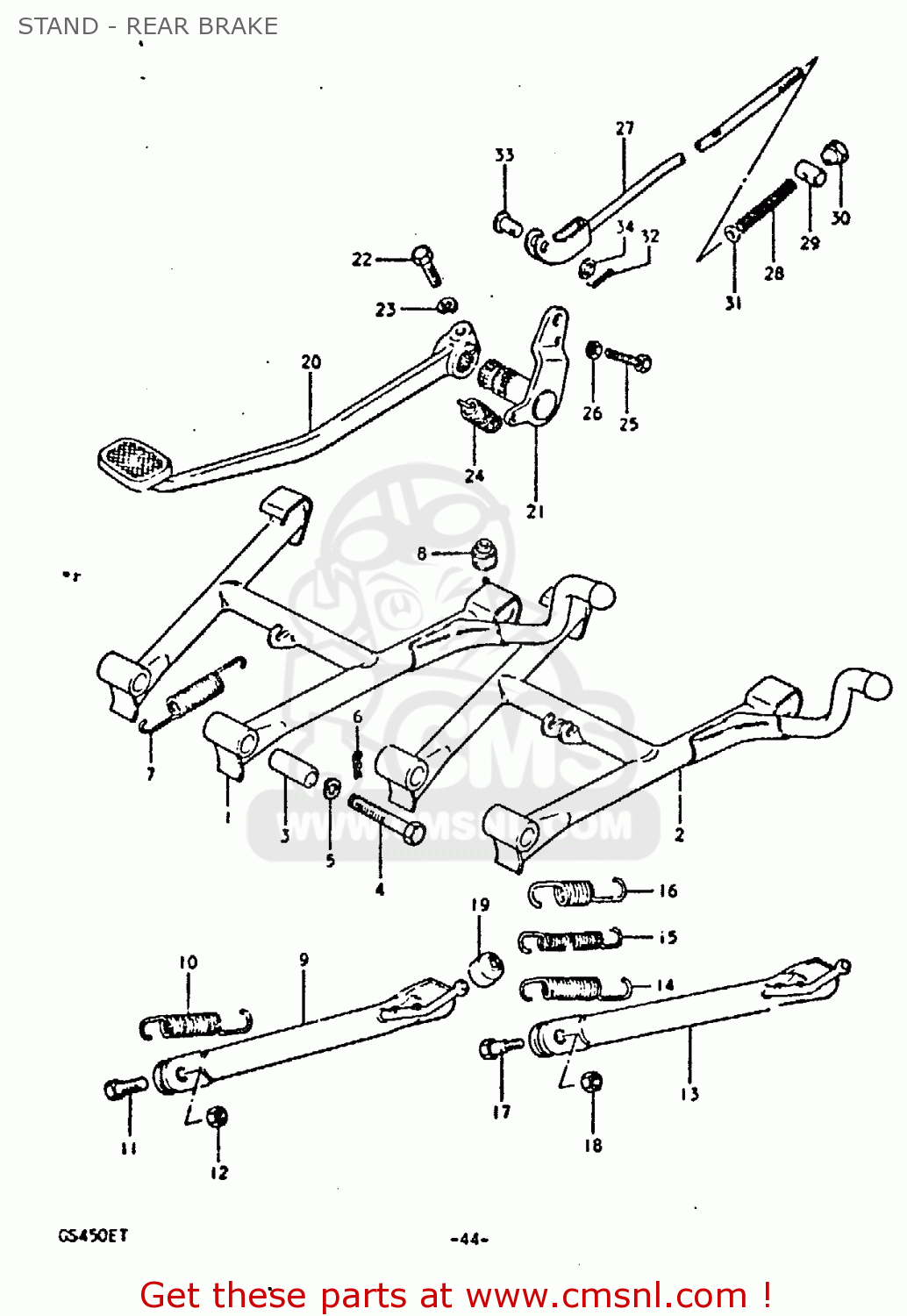 STAND - REAR BRAKE GS450E 1980 (T) (E01 E02 E04 E17 E18 E21 E22 E24 E25 E34 E39)