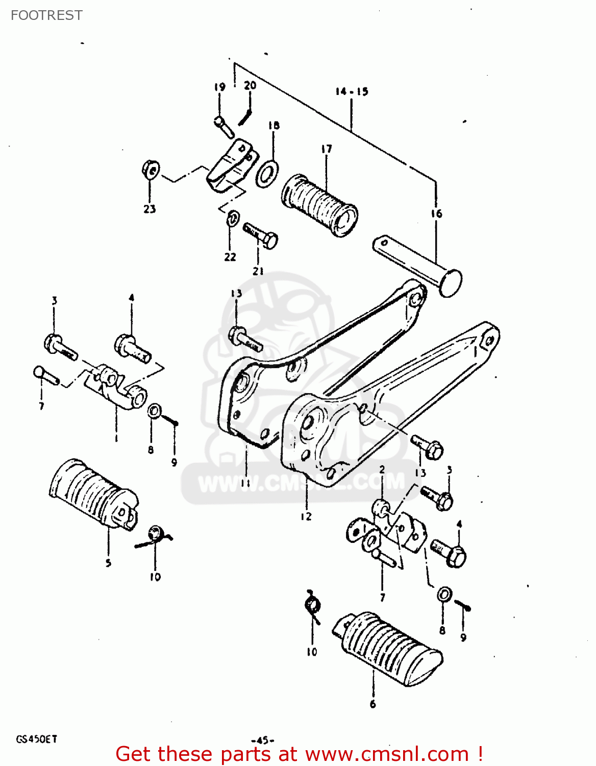 FOOTREST GS450E 1980 (T) (E01 E02 E04 E17 E18 E21 E22 E24 E25 E34 E39)