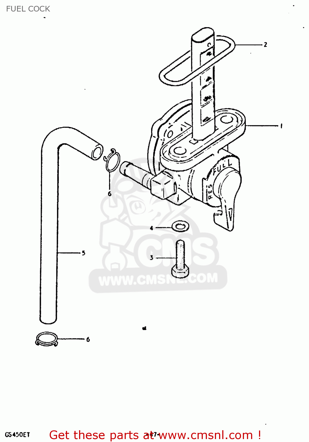FUEL COCK GS450E 1980 (T) (E01 E02 E04 E17 E18 E21 E22 E24 E25 E34 E39)
