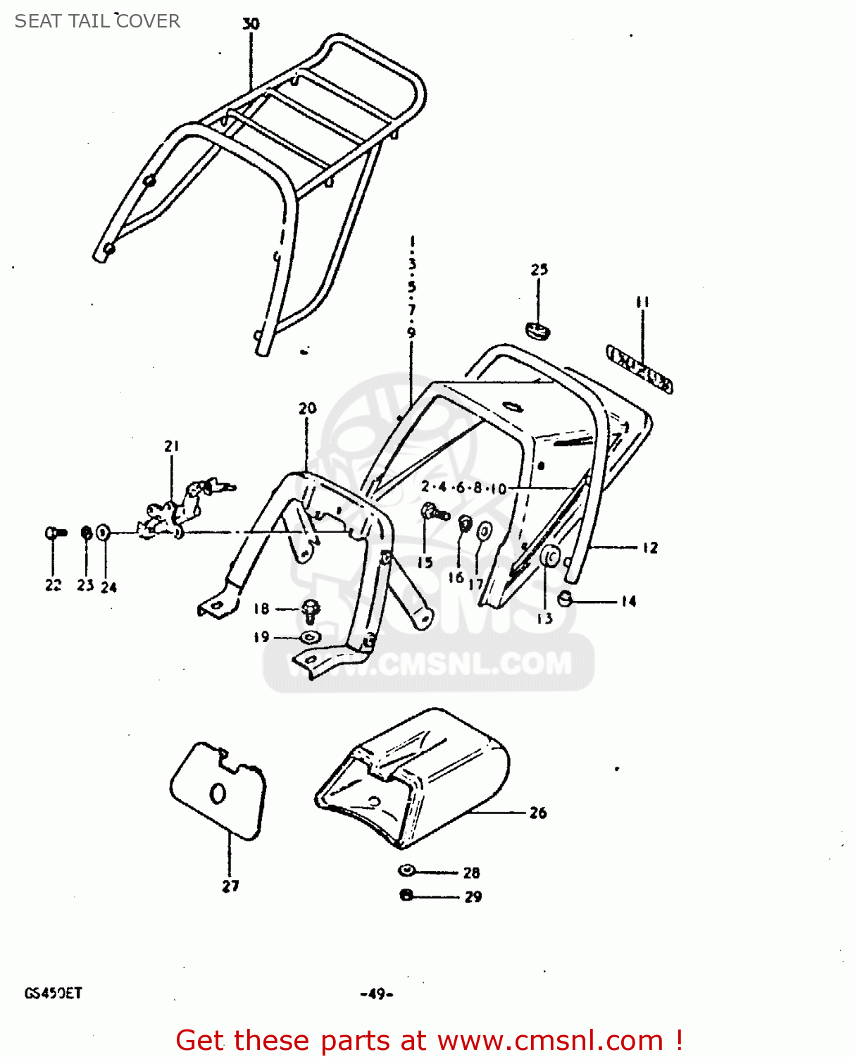 SEAT TAIL COVER GS450E 1980 (T) (E01 E02 E04 E17 E18 E21 E22 E24 E25 E34 E39)