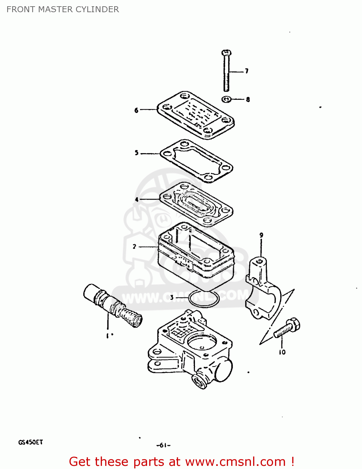 FRONT MASTER CYLINDER GS450E 1980 (T) (E01 E02 E04 E17 E18 E21 E22 E24 E25 E34 E39)