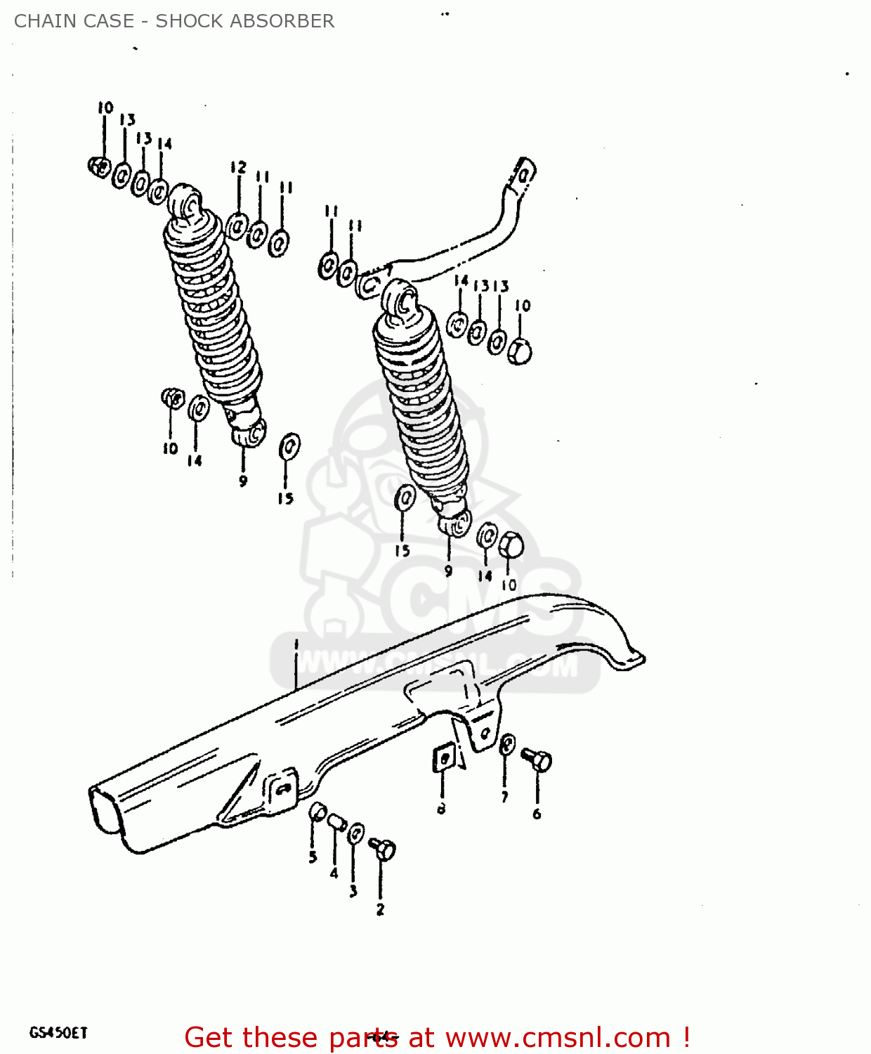 CHAIN CASE - SHOCK ABSORBER GS450E 1980 (T) (E01 E02 E04 E17 E18 E21 E22 E24 E25 E34 E39)