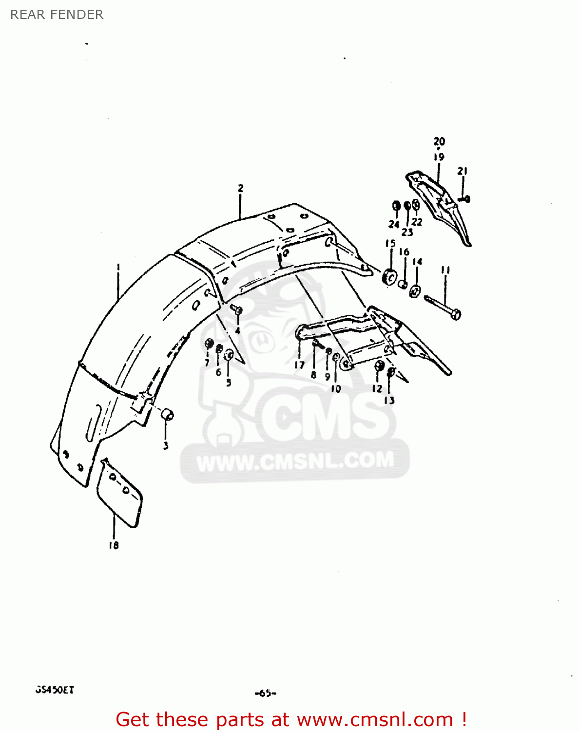 REAR FENDER GS450E 1980 (T) (E01 E02 E04 E17 E18 E21 E22 E24 E25 E34 E39)