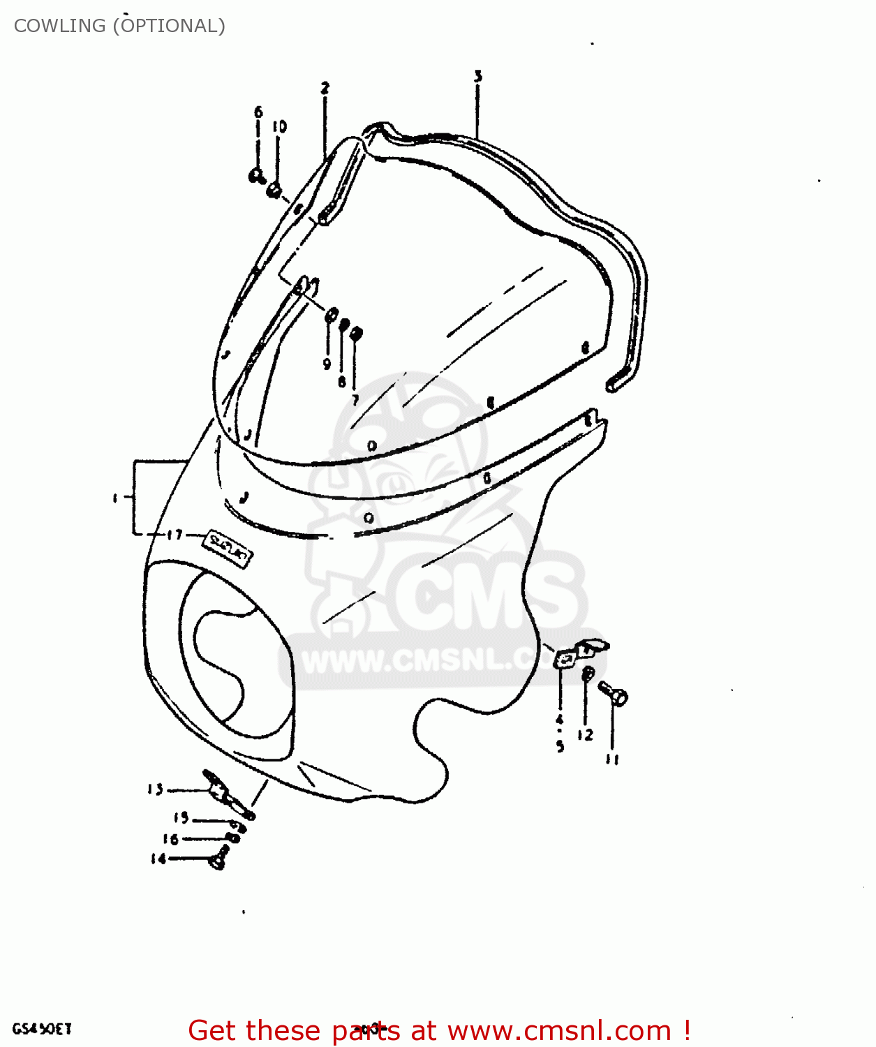COWLING (OPTIONAL) GS450E 1980 (T) (E01 E02 E04 E17 E18 E21 E22 E24 E25 E34 E39)
