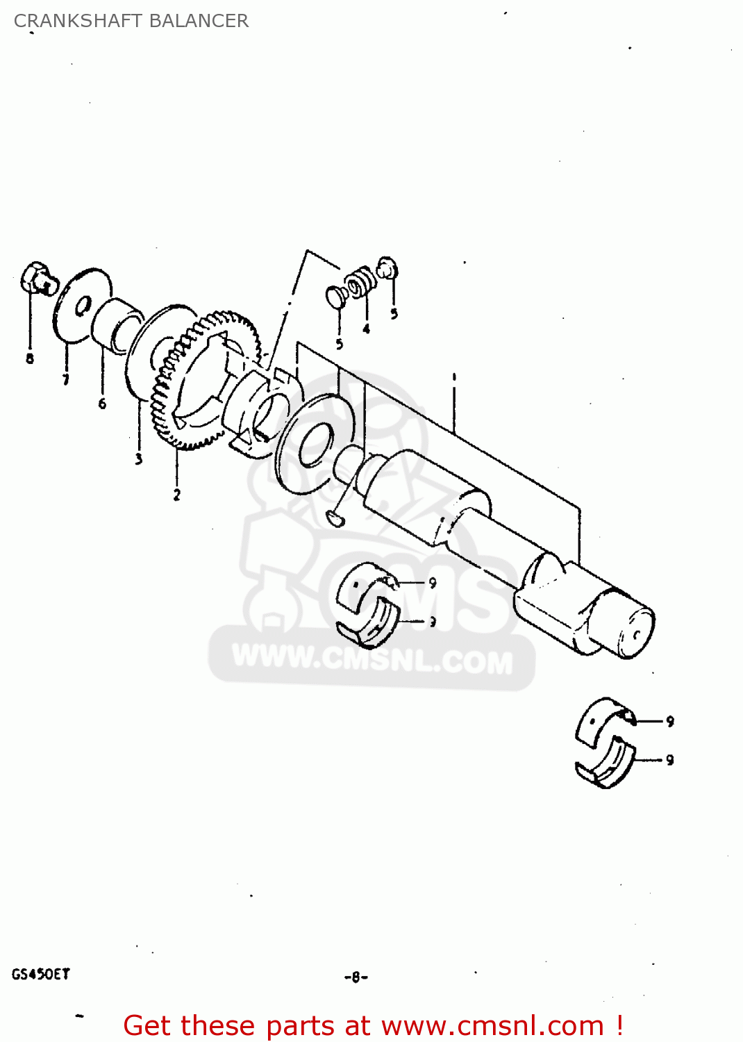 CRANKSHAFT BALANCER GS450E 1980 (T) (E01 E02 E04 E17 E18 E21 E22 E24 E25 E34 E39)