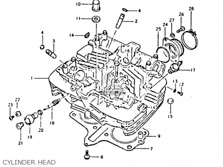 CYLINDER HEAD - GS450E 1980 (T) (E01 E02 E04 E17 E18 E21 E22 E24 E25 E34 E39)