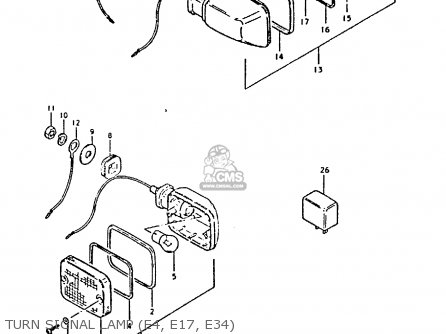 TURN SIGNAL LAMP (E4, E17, E34) - GS450E 1980 (T) (E01 E02 E04 E17 E18 E21 E22 E24 E25 E34 E39)