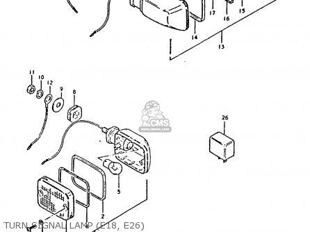 TURN SIGNAL LAMP (E18, E26) - GS450E 1980 (T) (E01 E02 E04 E17 E18 E21 E22 E24 E25 E34 E39)