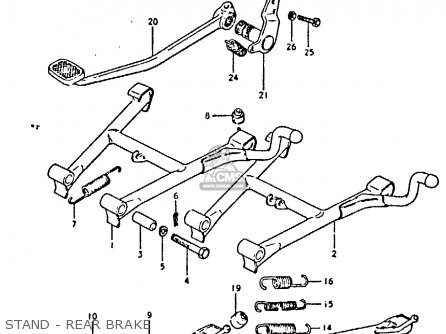 STAND - REAR BRAKE - GS450E 1980 (T) (E01 E02 E04 E17 E18 E21 E22 E24 E25 E34 E39)