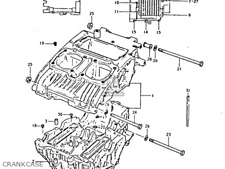 CRANKCASE - GS450E 1980 (T) (E01 E02 E04 E17 E18 E21 E22 E24 E25 E34 E39)