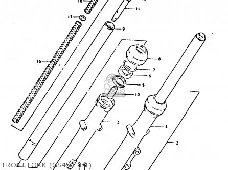 FRONT FORK (GS450ET.T) - GS450E 1980 (T) (E01 E02 E04 E17 E18 E21 E22 E24 E25 E34 E39)