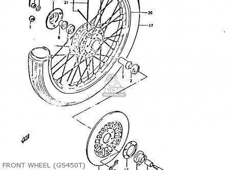 FRONT WHEEL (GS450T) - GS450E 1980 (T) (E01 E02 E04 E17 E18 E21 E22 E24 E25 E34 E39)