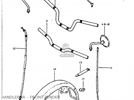 HANDLEBAR - FRONT FENDER - GS450E 1980 (T) (E01 E02 E04 E17 E18 E21 E22 E24 E25 E34 E39)