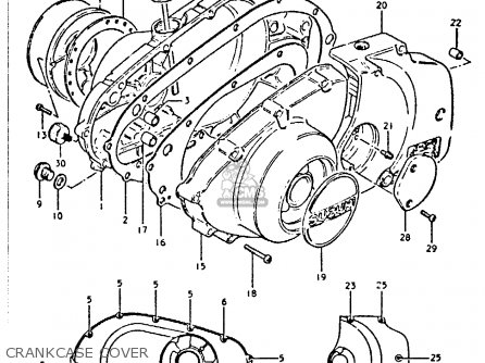 CRANKCASE COVER - GS450E 1980 (T) (E01 E02 E04 E17 E18 E21 E22 E24 E25 E34 E39)