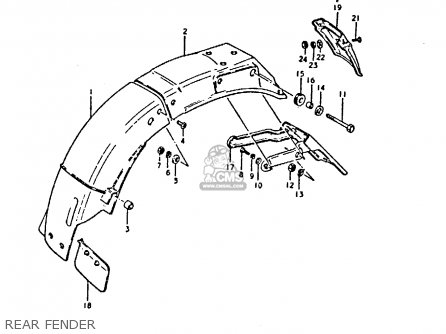 REAR FENDER - GS450E 1980 (T) (E01 E02 E04 E17 E18 E21 E22 E24 E25 E34 E39)