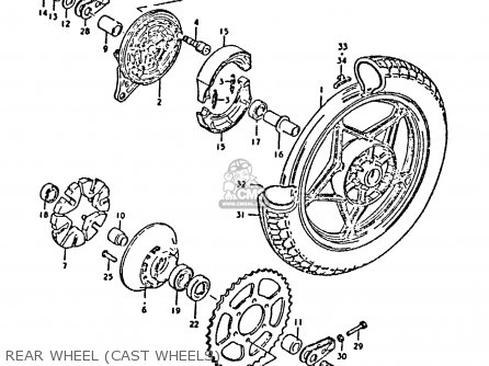 REAR WHEEL (CAST WHEELS) - GS450E 1980 (T) (E01 E02 E04 E17 E18 E21 E22 E24 E25 E34 E39)