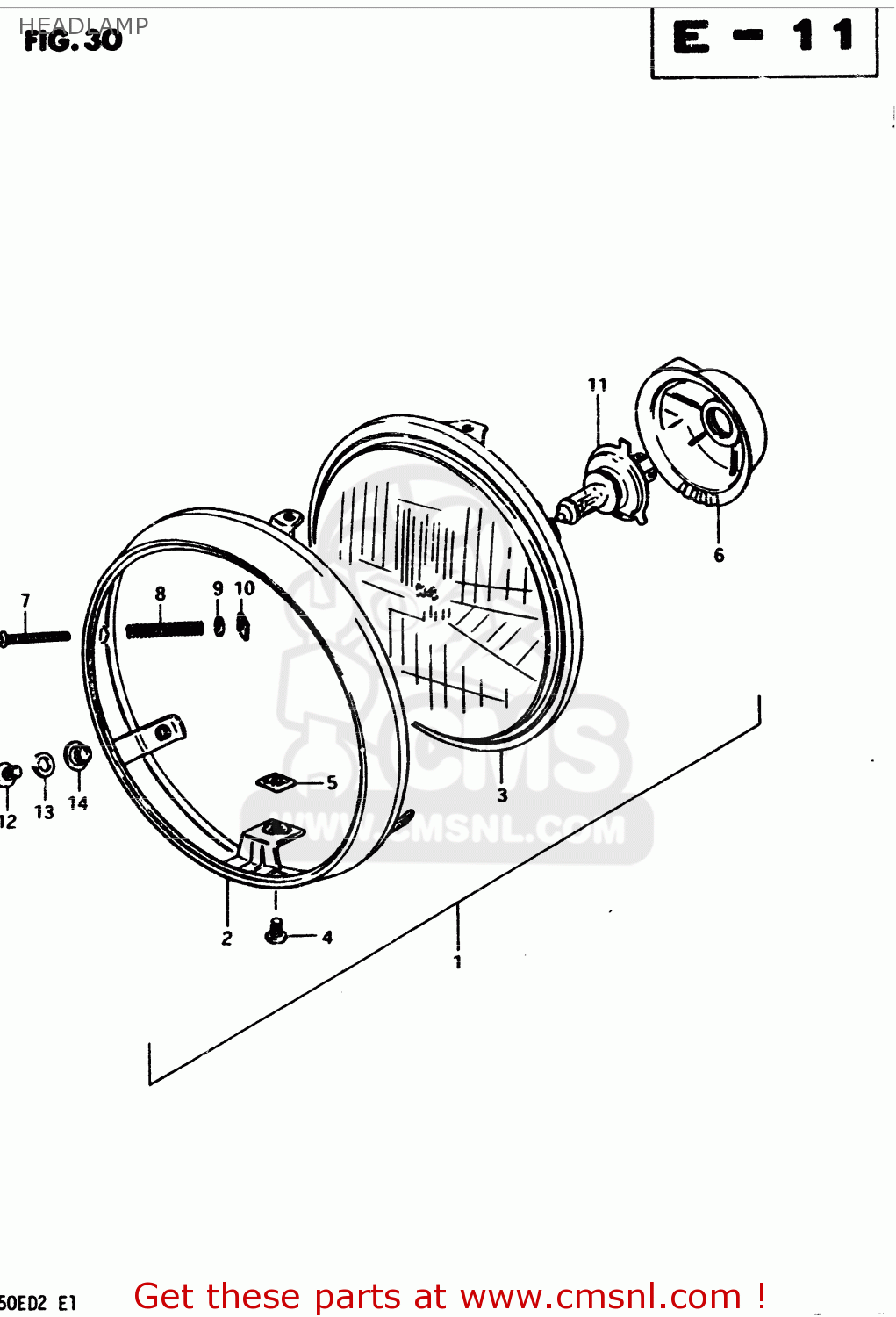 HEADLAMP GS450E 1982 (Z2) GENERAL EXPORT (E01)
