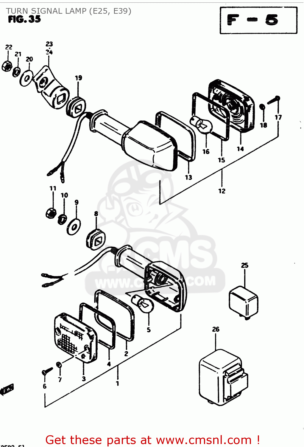 TURN SIGNAL LAMP (E25, E39) GS450E 1982 (Z2) GENERAL EXPORT (E01)