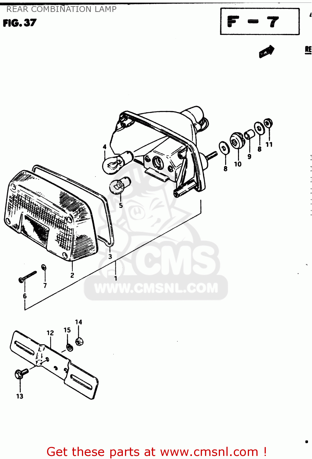 REAR COMBINATION LAMP GS450E 1982 (Z2) GENERAL EXPORT (E01)