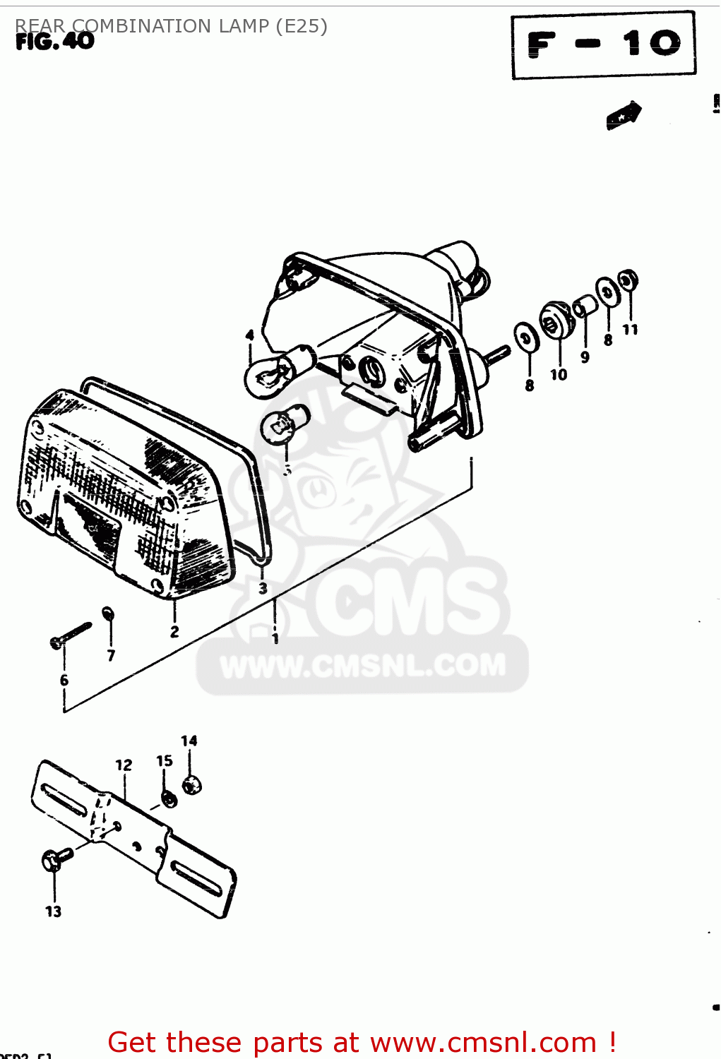 REAR COMBINATION LAMP (E25) GS450E 1982 (Z2) GENERAL EXPORT (E01)