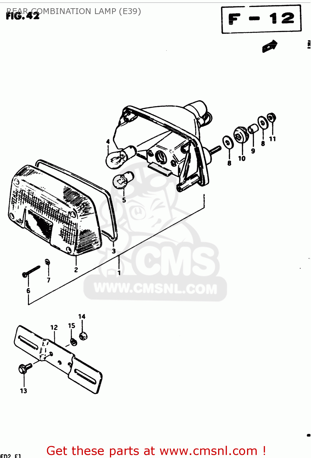 REAR COMBINATION LAMP (E39) GS450E 1982 (Z2) GENERAL EXPORT (E01)
