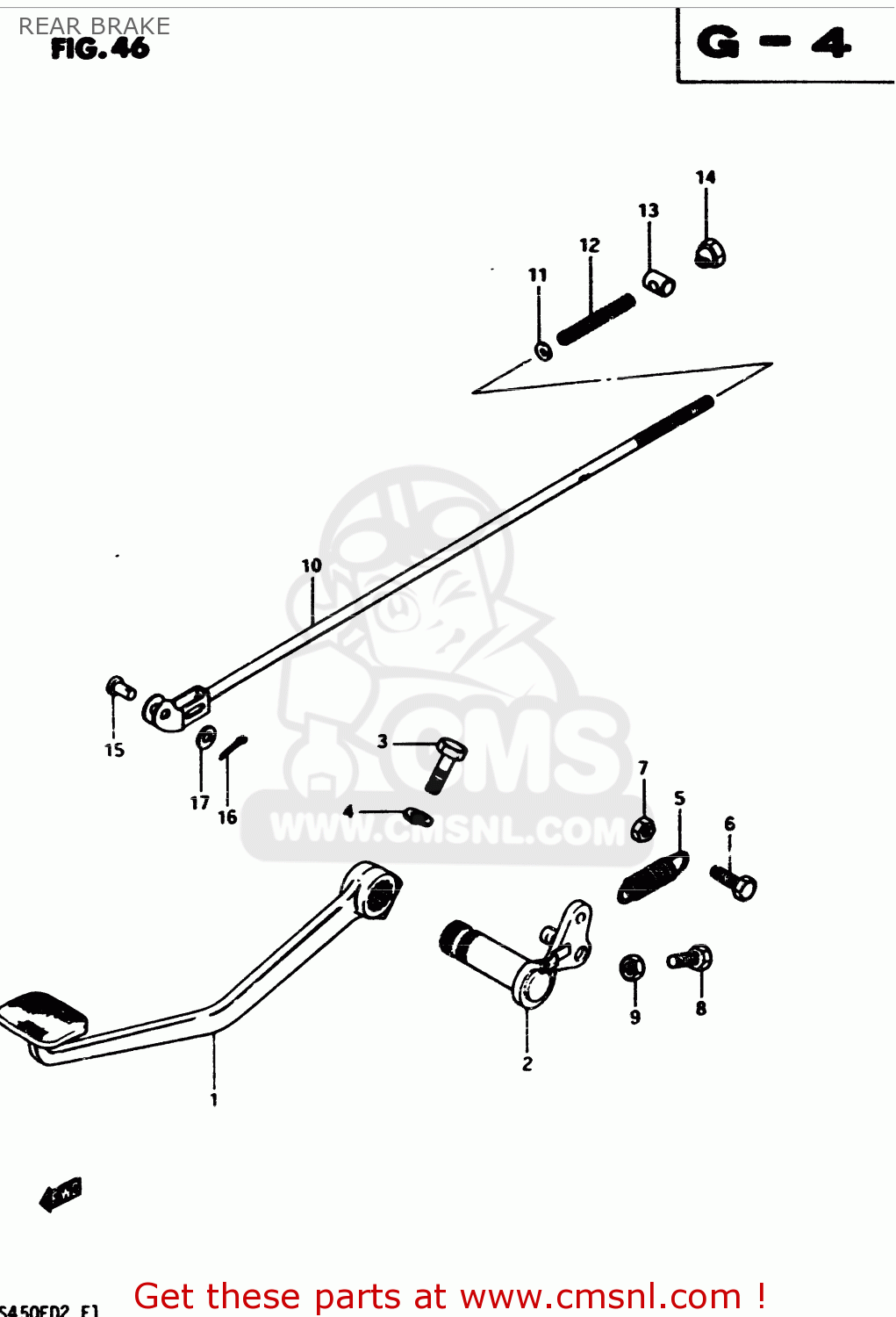 REAR BRAKE GS450E 1982 (Z2) GENERAL EXPORT (E01)