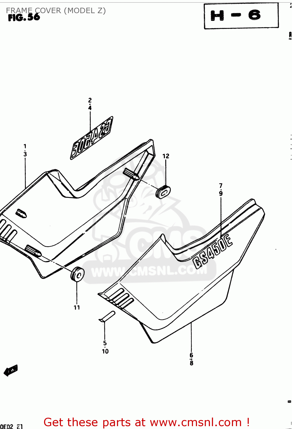FRAME COVER (MODEL Z) GS450E 1982 (Z2) GENERAL EXPORT (E01)