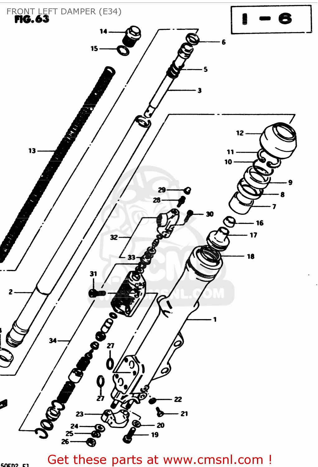 FRONT LEFT DAMPER (E34) GS450E 1982 (Z2) GENERAL EXPORT (E01)