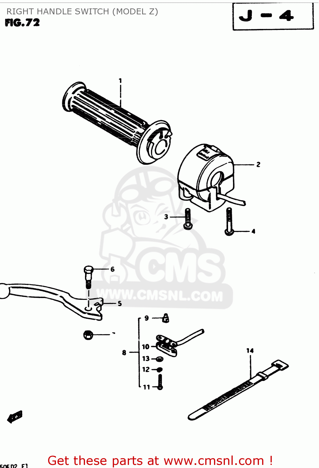 RIGHT HANDLE SWITCH (MODEL Z) GS450E 1982 (Z2) GENERAL EXPORT (E01)