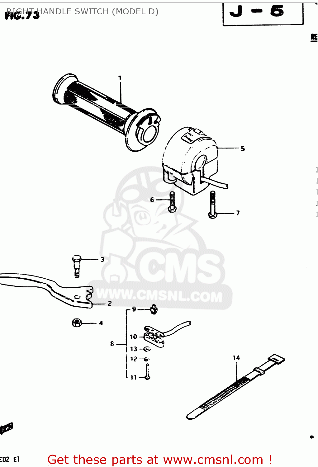 RIGHT HANDLE SWITCH (MODEL D) GS450E 1982 (Z2) GENERAL EXPORT (E01)