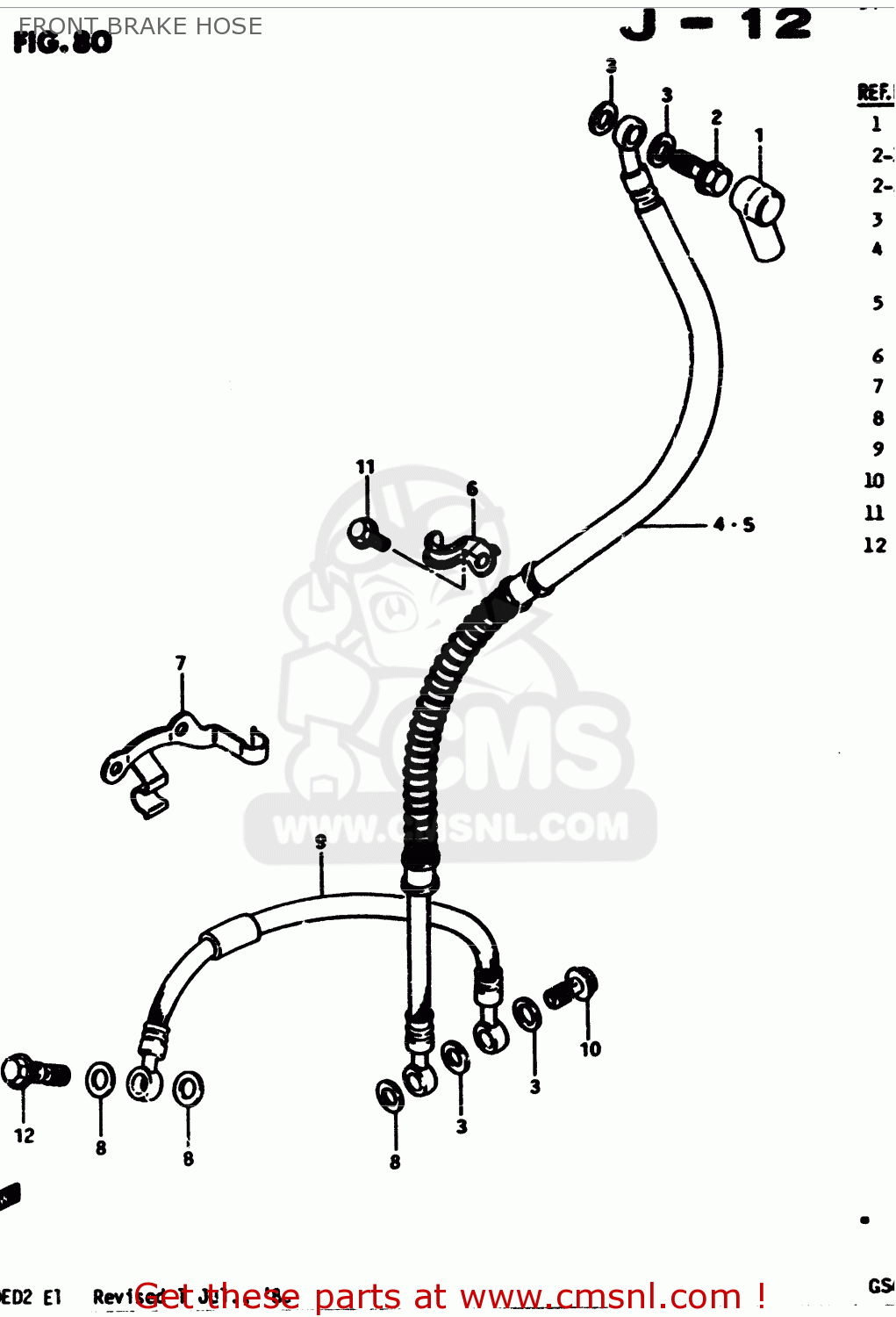 FRONT BRAKE HOSE GS450E 1982 (Z2) GENERAL EXPORT (E01)