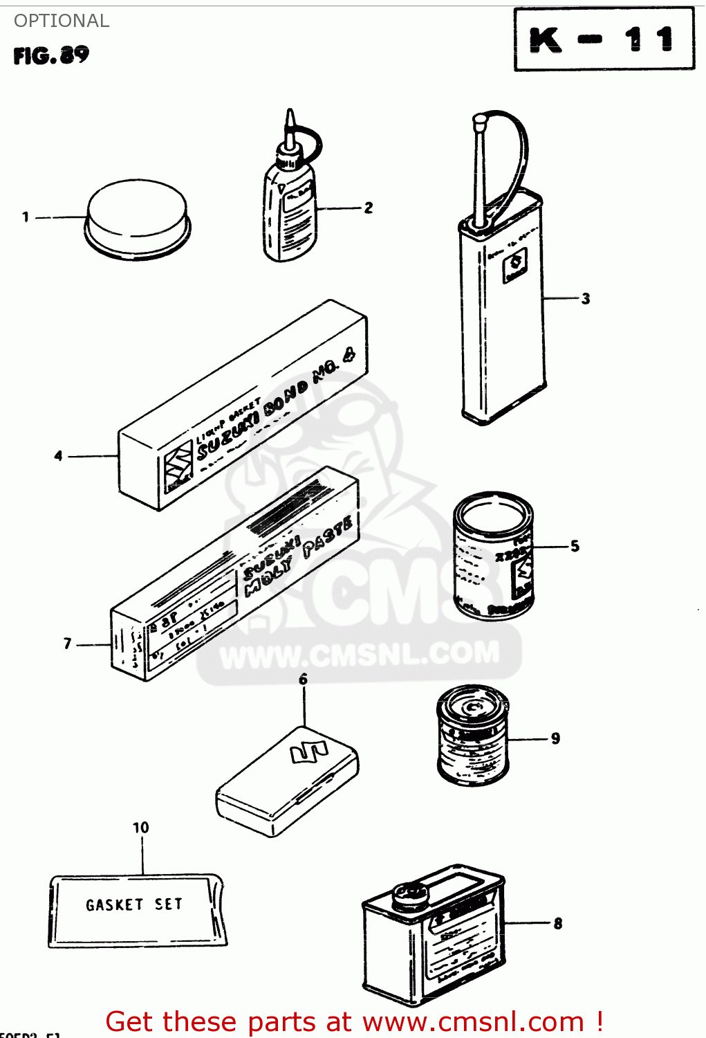 OPTIONAL GS450E 1982 (Z2) GENERAL EXPORT (E01)