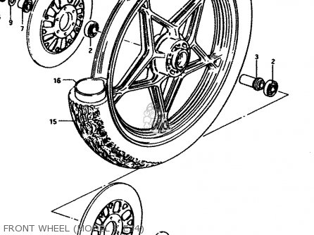 FRONT WHEEL (MODEL Z E34) - GS450E 1982 (Z2) GENERAL EXPORT (E01)