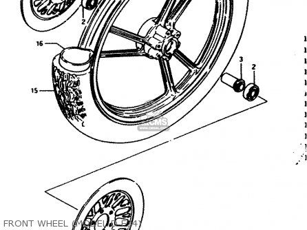 FRONT WHEEL (MODEL D E34) - GS450E 1982 (Z2) GENERAL EXPORT (E01)