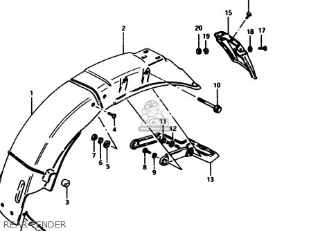 REAR FENDER - GS450E 1982 (Z2) GENERAL EXPORT (E01)