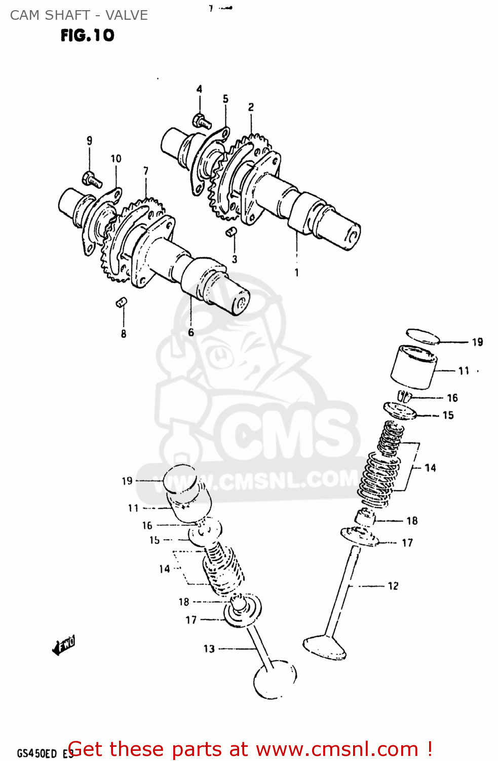 CAM SHAFT - VALVE GS450E 1983 (D) USA (E03)