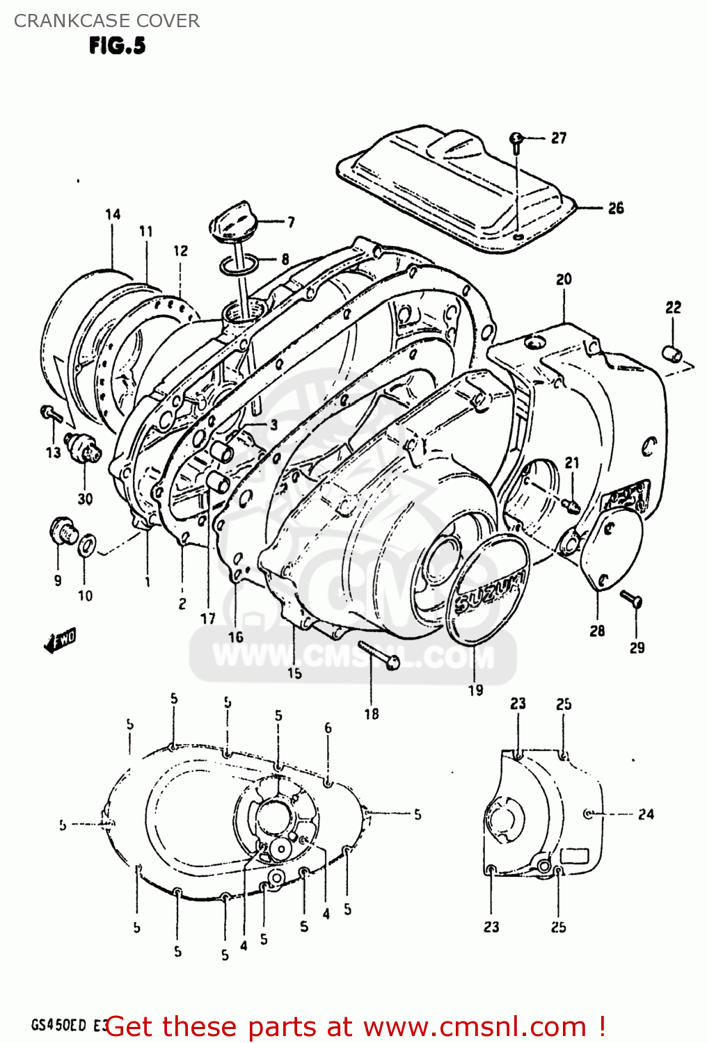 CRANKCASE COVER GS450E 1983 (D) USA (E03)