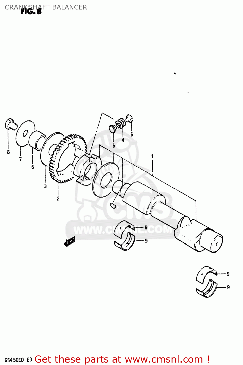 CRANKSHAFT BALANCER GS450E 1983 (D) USA (E03)