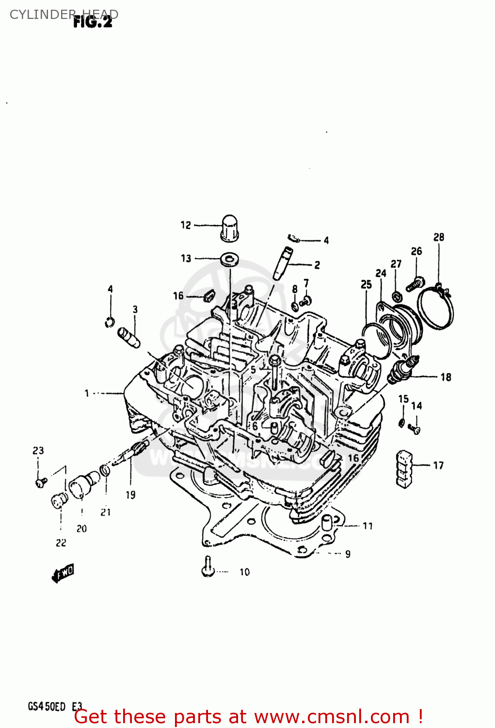 CYLINDER HEAD GS450E 1983 (D) USA (E03)