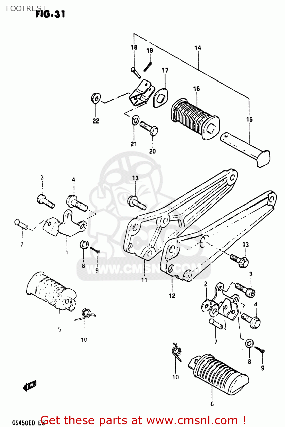 FOOTREST GS450E 1983 (D) USA (E03)