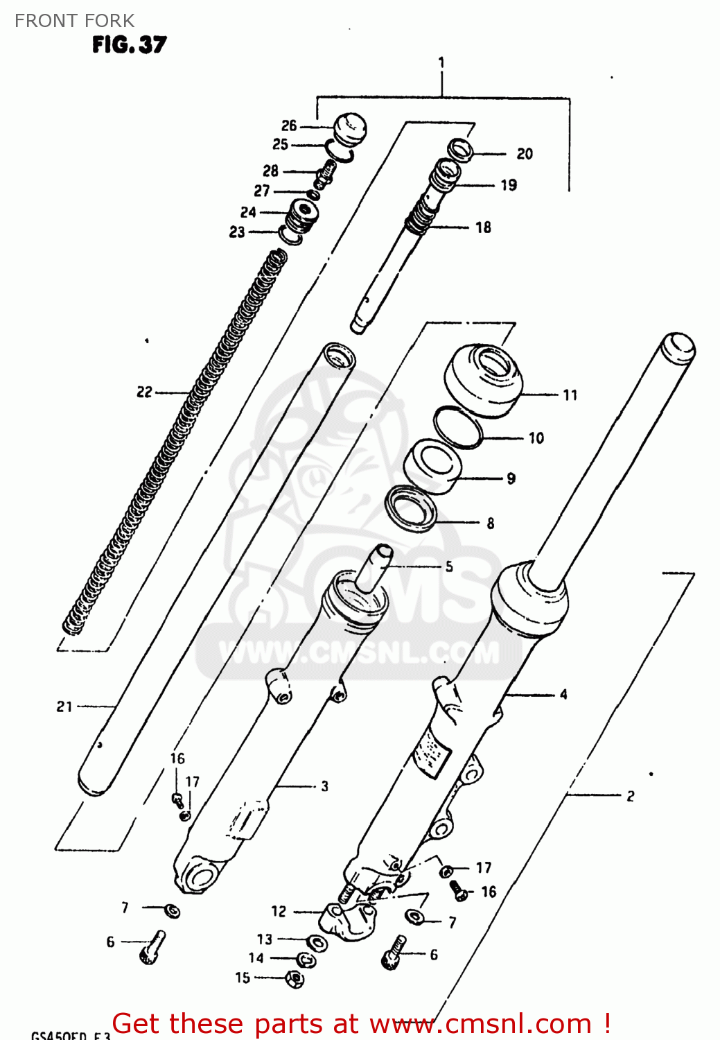 FRONT FORK GS450E 1983 (D) USA (E03)