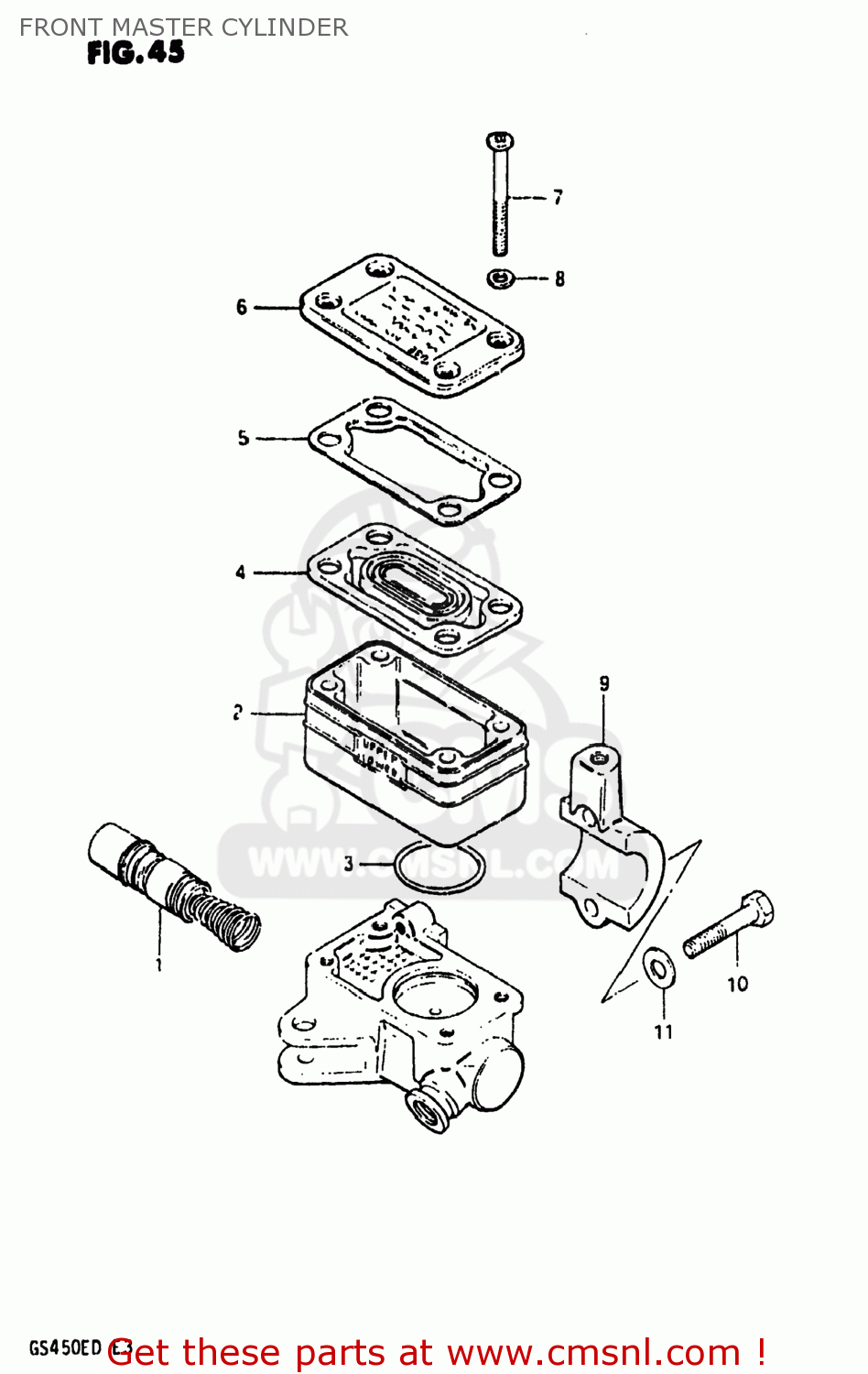 FRONT MASTER CYLINDER GS450E 1983 (D) USA (E03)