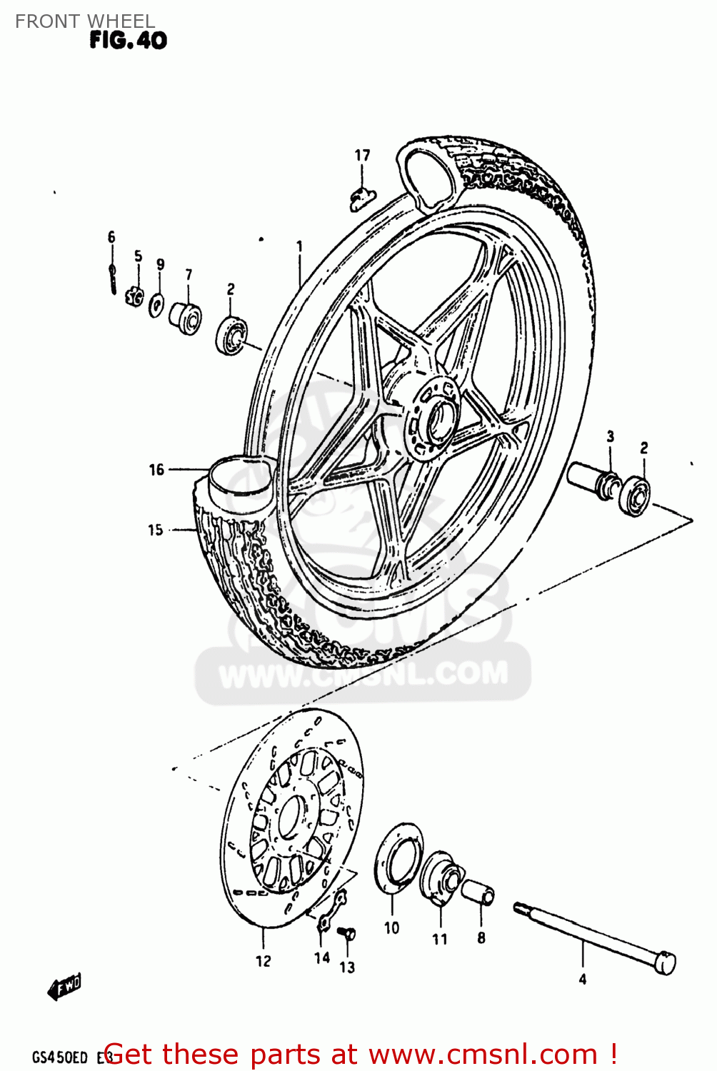 FRONT WHEEL GS450E 1983 (D) USA (E03)