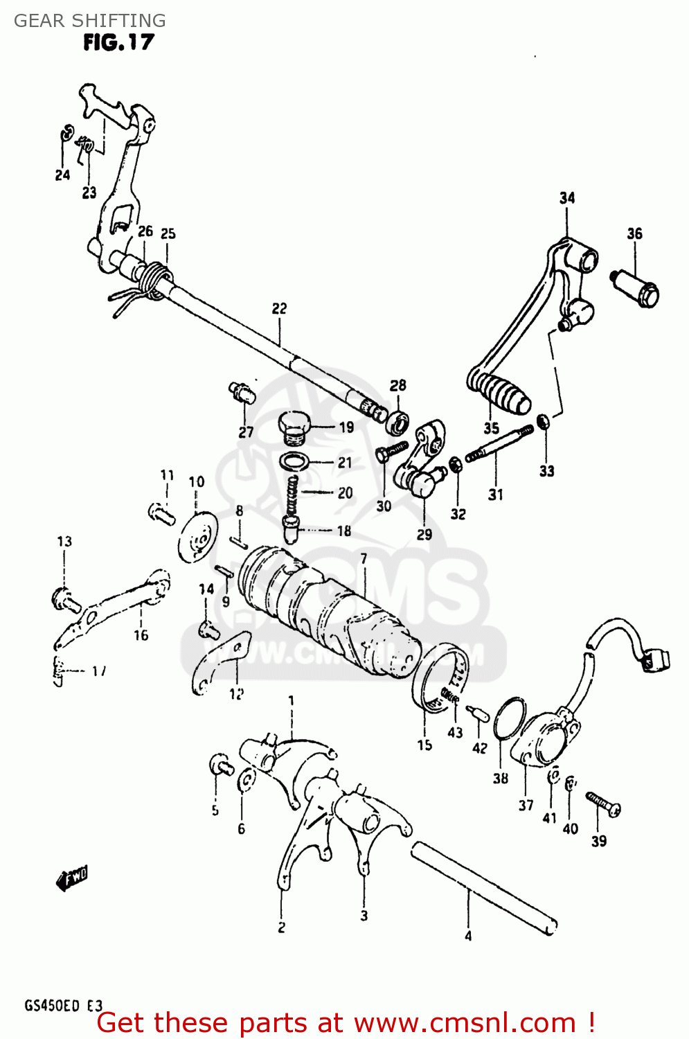 GEAR SHIFTING GS450E 1983 (D) USA (E03)