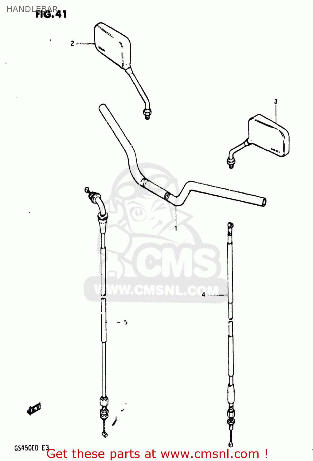 HANDLEBAR GS450E 1983 (D) USA (E03)