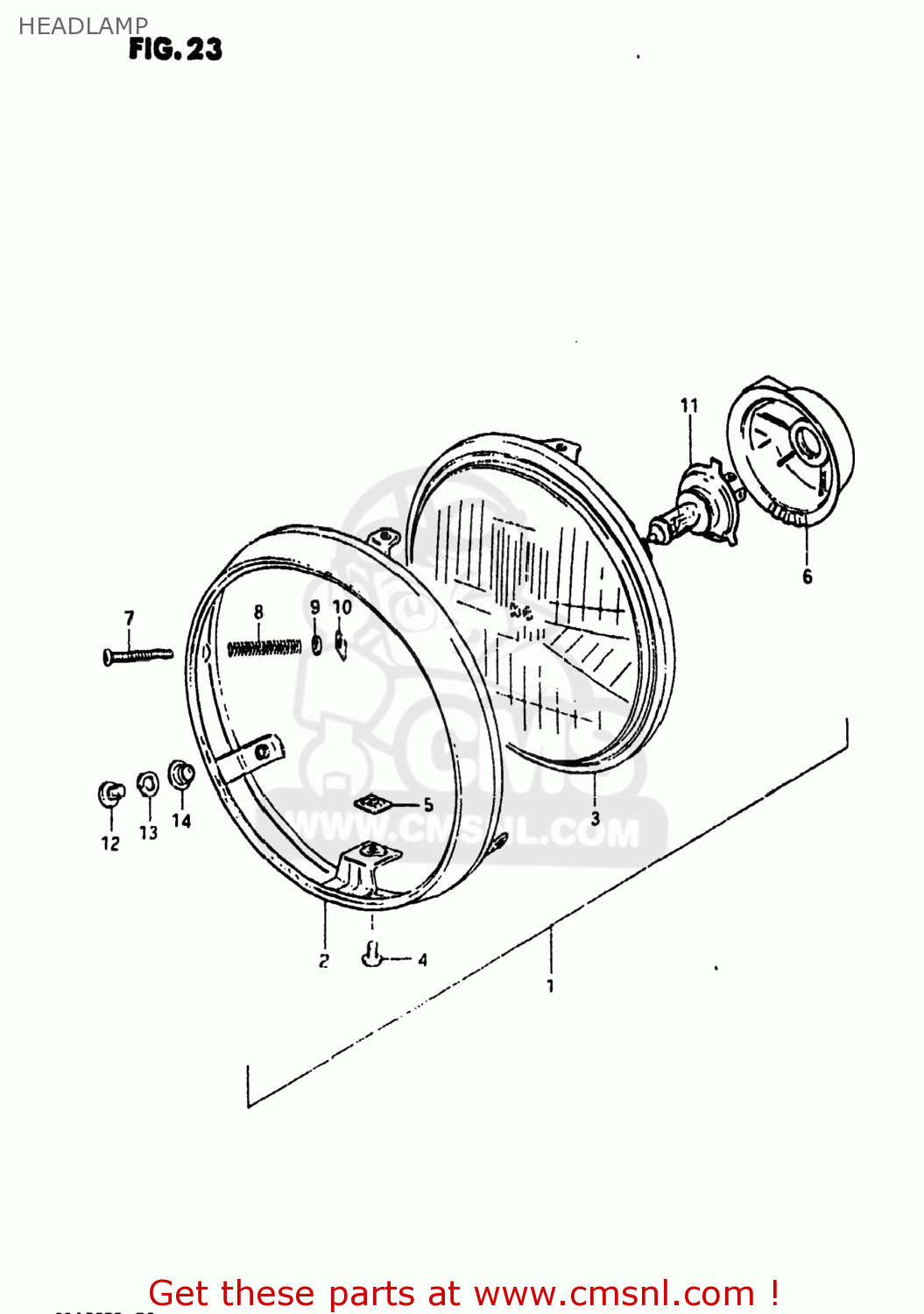 HEADLAMP GS450E 1983 (D) USA (E03)