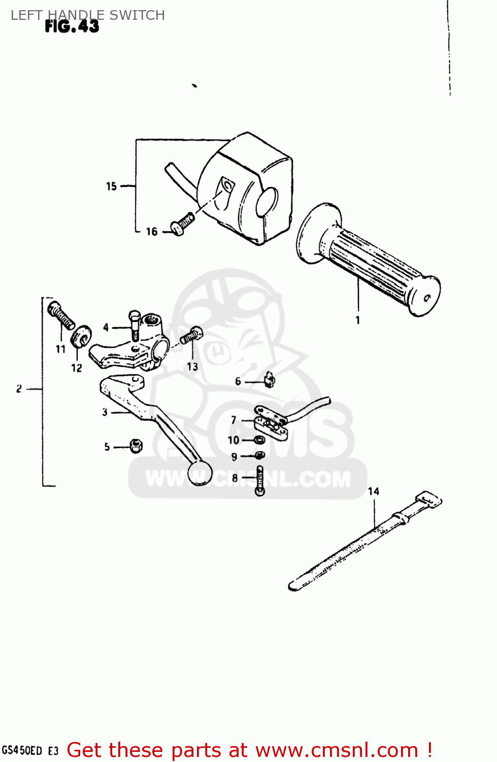 LEFT HANDLE SWITCH GS450E 1983 (D) USA (E03)